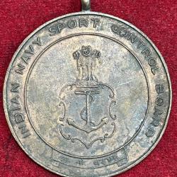 Alternative view of INDIA NAVY SPORT CONTROL BOARD MEDAL (1977- 78) RARE MEDAL #S-63