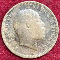 Alternative view of British India ¼ Anna - Edward VII 1905 RARE COIN #S-91