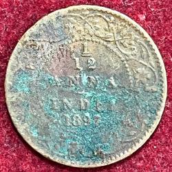 British India 1⁄12 Anna - Victoria 1892 RARE COIN #S-93