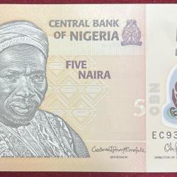 NIGERIA 5 NAIRA ISE UNC BANK NOTE
