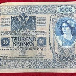 Alternative view of AUSTRAI 1000 KRONEN 1902 BIG SIZE NOTE CONDITION AS PER IMAGE