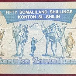 Alternative view of SOMALILAND 50 SHILLINGS UNC BANK NOTE