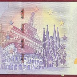 Alternative view of India 0 Euro - Taj Mahal SHAH JAHAN, EMPRESS MUMTAZ MAHAL EUROSOUVENIR UNC BANK NOTE