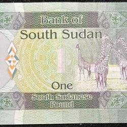 Alternative view of SOUTH SUDAN 1 SOUTH SUDANESE POUND UNC RARE NOTE