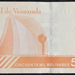 Alternative view of VENEZUELA 50000 BOLIVARES UNC RARE NOTE