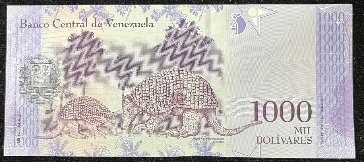 VENEZUELA 1000 MIL BOLIVARES UNC RARE NOTE - Image 2