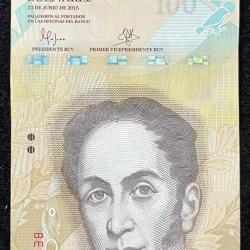 VENEZUELA 100 BOLIVARES UNC RARE NOTE