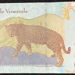Alternative view of VENEZUELA 20 BOLIVARES UNC RARE NOTE