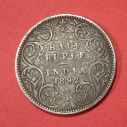 Half Rupee Bombay Mint 1892 Condition UNC and Ex. Rare