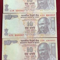 10 RUPEES 0 MISSING 786 LOOK LIKE UNC RARE NOTE