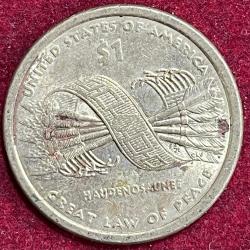 UNITED STATES 1 DOLLAR NATIVE AMERICAN DOLLAR HAUDENOSAUNEE- GREAT LAW OF PEACE RARE COIN #I-36