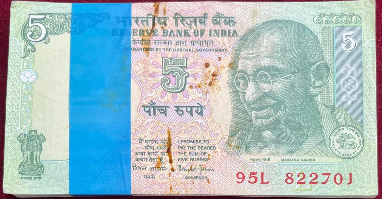 786 FANCY NUMBER 5 RUPEES GOVERNOR BIMAL JALAN RARE UNC (100 NOTE ) SERIAL PACKET