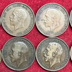 Alternative view of ENGLAND 1 PENNY ( 8 DIFFERNT DATES) RARE COIN #I-45