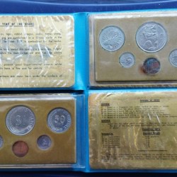 Singapore, 1977, 6 coin set, The Year of the Snake, Mint Folder in Medium Condition, Coins with toning.
