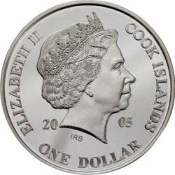 Alternative view of Cook Islands One Dollar "History of Asia. Last Emperor." 2005 Rare coin With Beautiful capsool