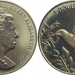 British Virgin Islands, 5 Dollars, 2017, Bee Hummingbird, Titanium (.990), UNC Condition, COA.
