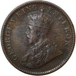 Bronze 1/4 Anna of George V (AD 1934) of Calcutta Mint KM513 Scarce