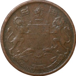 Copper 1/2 Pice of Queen Victoria - East India Company (AD 1853) of Calcutta Mint