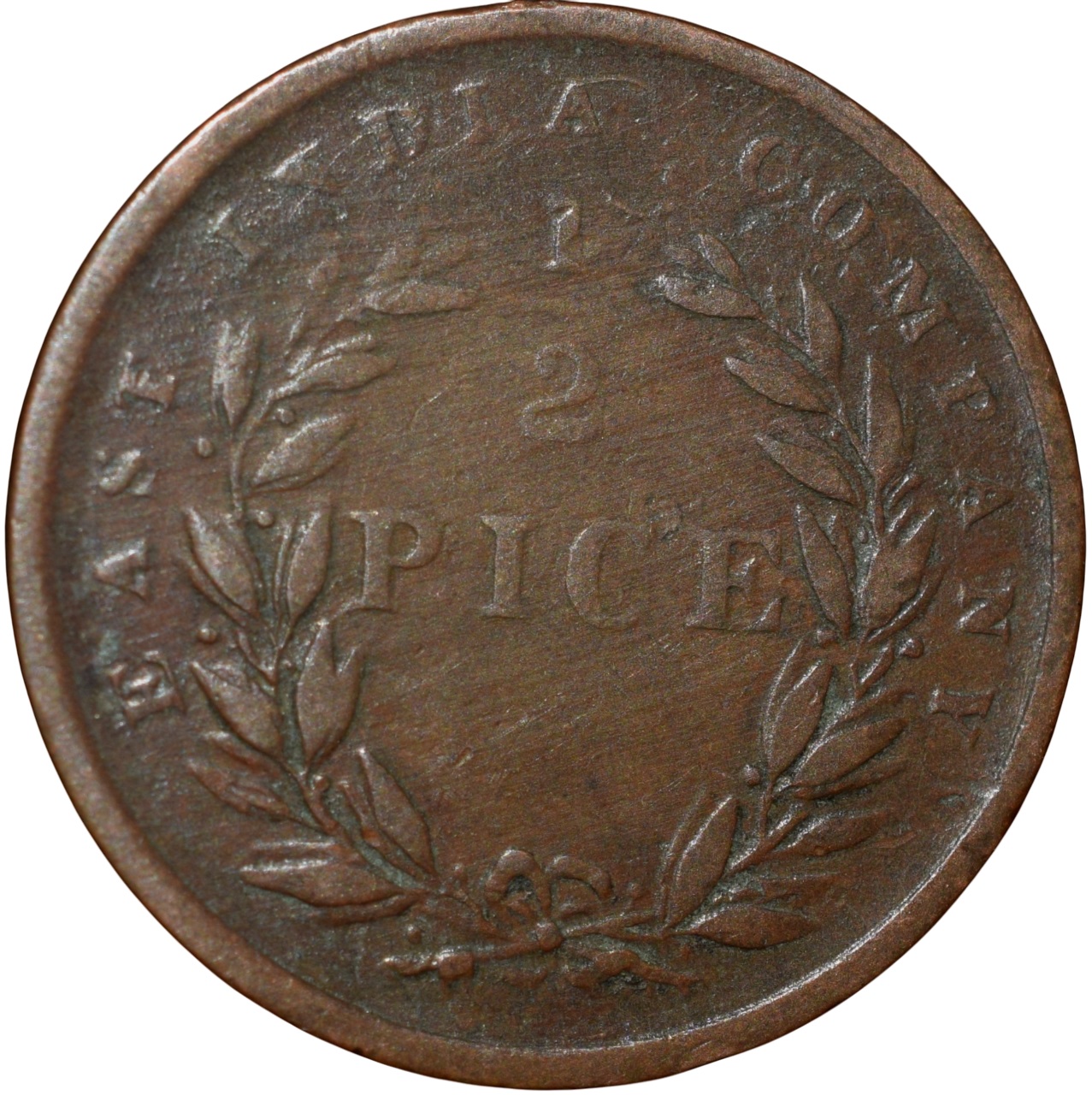 Copper 1/2 Pice of Queen Victoria - East India Company (AD 1853) of Calcutta Mint - Image 2