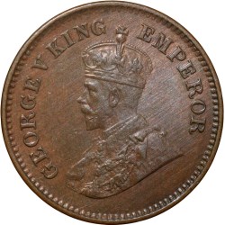 Bronze 1/2 Pice of George V (AD 1936) of Calcutta Mint About UNC Scarce