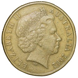 Alternative view of Brass 1 Dollar of Australia Country (AD 2002) Commomarative Issue 'Year of the Outback' Scarce