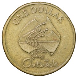 Brass 1 Dollar of Australia Country (AD 2002) Commomarative Issue 'Year of the Outback' Scarce