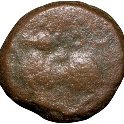Copper Jital of Devraya I(AD 1406-22) of Vijayanagar Empire Bull Left/Dagger