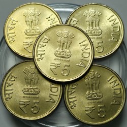 Alternative view of 5 Rs Komagata Maru Incident Centenary Commemoration Mumbai Mint Coin Unc