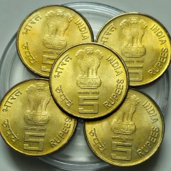 Alternative view of 5 Rs Birth Centenary Of Mother Teresa Mumbai Mint Coin Unc