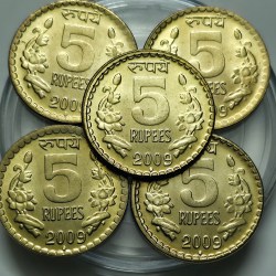 5 Rs 2009 Mumbai Mint Coin Unc