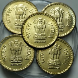 Alternative view of 5 Rs 2009 Mumbai Mint Coin Unc