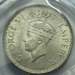 British India George VI One Rupee 1940 Silver Coin Unc Rare