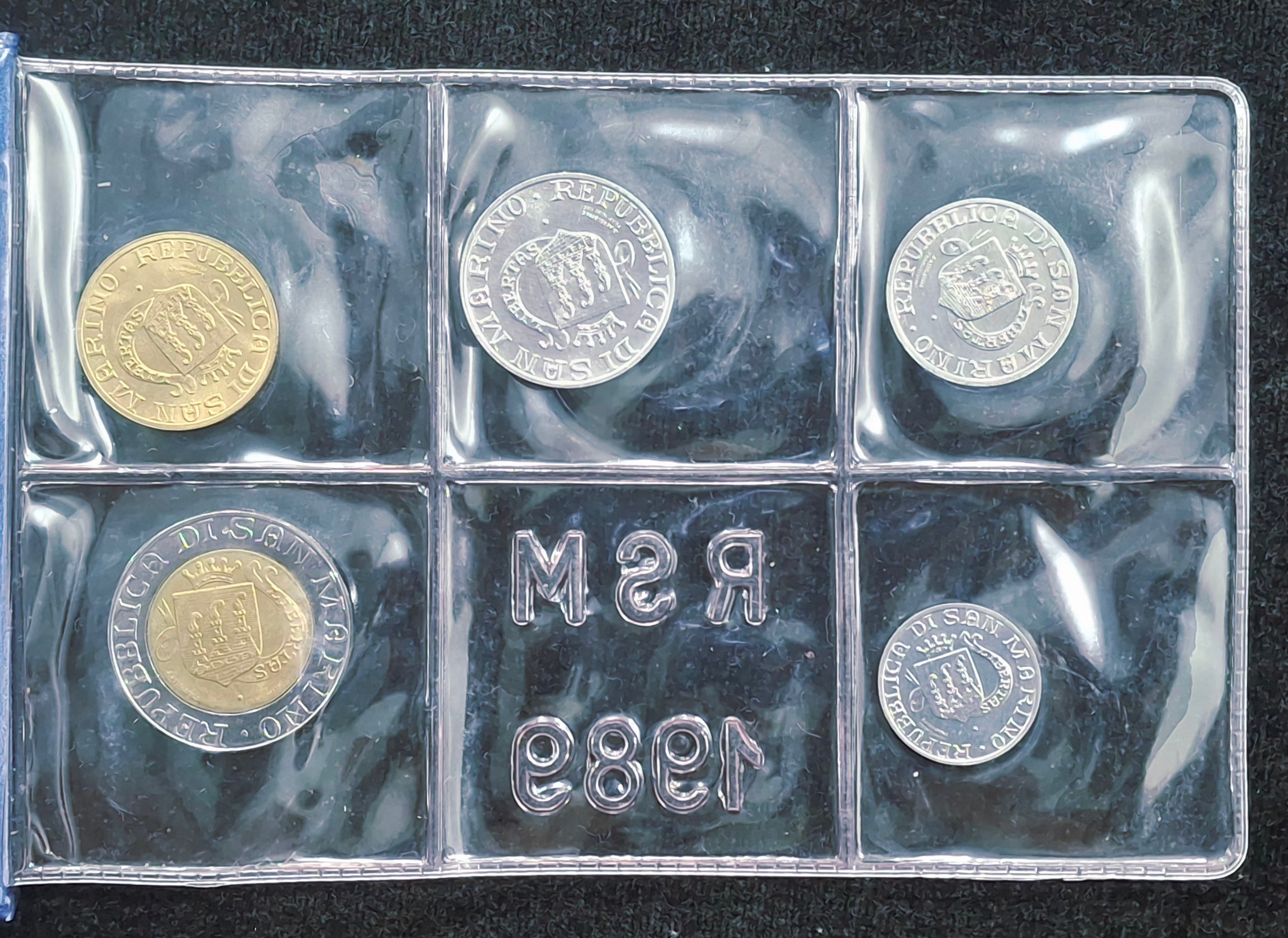 1989 Italy SAN MARINO complete set 10 COINS UNC with silver in official folder silver coin weight Silver (.835) Weight 14.6 g - Image 2