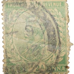 Postal Stamp of George V 1/2 Anna Green Colour - Used Condition as per image.