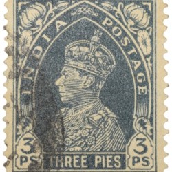 Postal Stamp of George VI 3 Pies Slate Colour - Used Condition as per image.