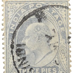 Postal Stamp of Edward VII 3 Pies Grey Colour - Used Condition as per image.
