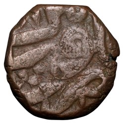 Copper Dam of Akbar (AD 1556-1605) of Bairata Mint Semi-Tugra Style