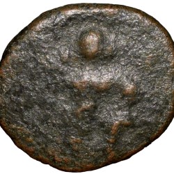 Copper Coin of Gingee Nayakas (15th - 16th Cen. AD) with Seated Lord Hanumana/Vaishnavite Symbol Very Rare