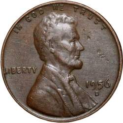 Old 1 Cent of USA (AD 1956) with Abraham Lincoln Scarce