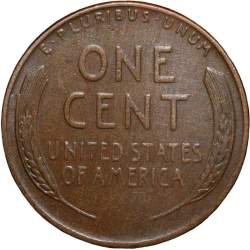 Alternative view of Old 1 Cent of USA (AD 1956) with Abraham Lincoln Scarce