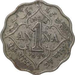 Alternative view of Copper-Nickel 1 Anna of George V (AD 1929) of Calcutta Mint Scarce Date
