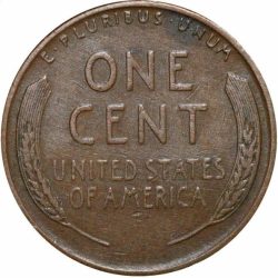 Alternative view of Old 1 Cent of USA (AD 1946) with Abraham Lincoln Scarce