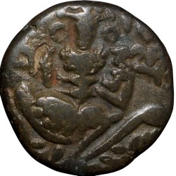 Copper Drachma Coin of King Sangram Deva(AD1003-1028) of Lohara's of Kashmir