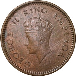 Bronze 1/2 Pice of George VI (AD 1940) of Calcutta Mint Extremely Fine