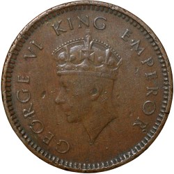 Bronze 1/2 Pice of George VI (AD 1939) of Calcutta Mint