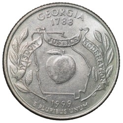 Nickel 1/4 Dollar of United States of America (AD 1999) Commemorative Issue 'Georgia' UNC Grade