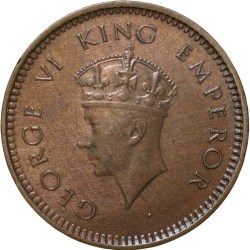 Bronze 1/2 Pice of George VI (AD 1939) of Calcutta Mint Extremely Fine