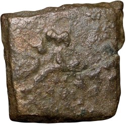Alternative view of Copper Coin of City-State 'Eran-Vidisha' (2nd Cen.BC) with Tree Railing/Nandywarta