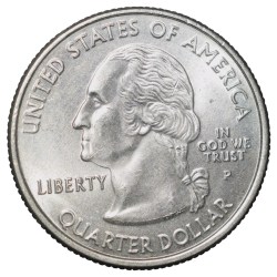 Alternative view of Nickel 1/4 Dollar of United States of America (AD 2007) Commemorative Issue 'Washington' - The Evergreen State UNC Grade