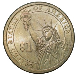 Alternative view of Brass 1 Dollar of United States of America (AD 2007) Commemorative Issue 'George Washington' About UNC Grade